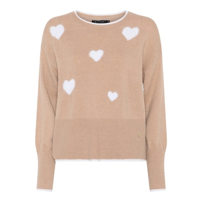 Micha Pullover 183105 hartjes Camel ecru Micha Pullover 183105 hartjes Camel ecru